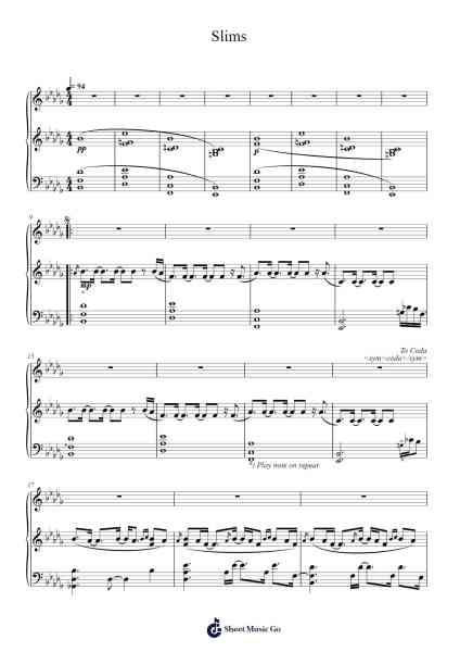 Slims Sheet Music by Neil Cowley-Arr.Moulboyce