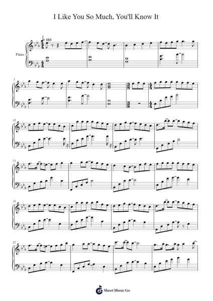 I Like You So Much, You'll Know It Sheet Music by Cattleya S.-Arr.Brobrian Needve