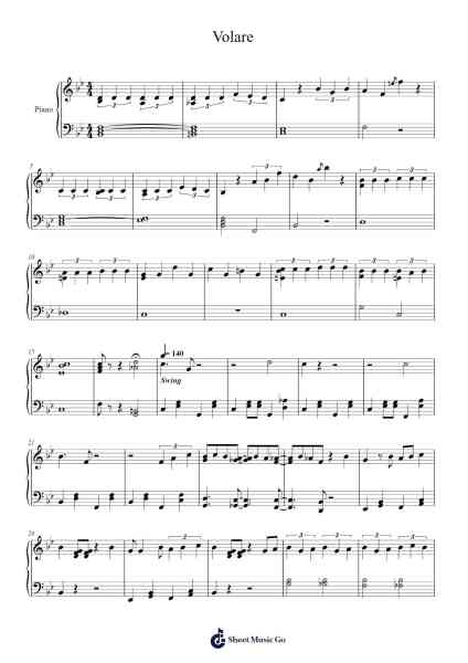 Volare Sheet Music by Domenico Modugno-Arr.Gwenter Stedi