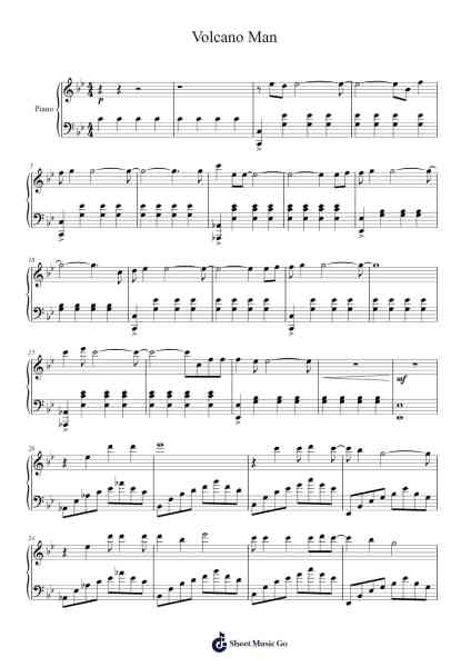 Volcano Man Sheet Music by Will Ferrell-Arr.Cookjoe