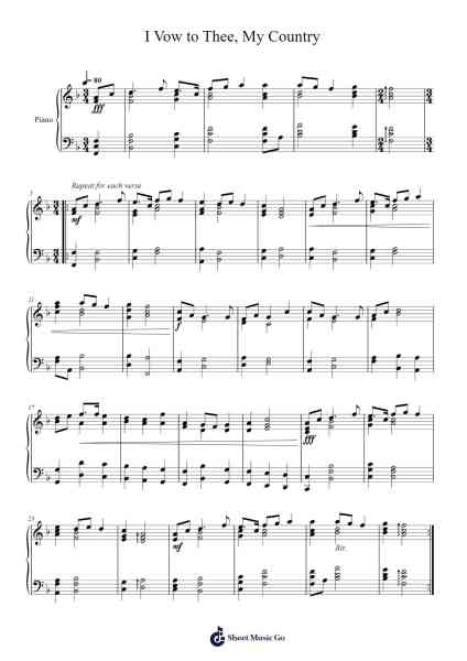 I Vow To Thee, My Country Sheet Music by Gustav Holst-Arr.Spenborg
