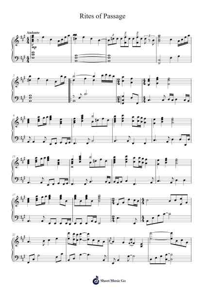 Rites of Passage Sheet Music by YANNI-Arr.Everbloor Frankrl