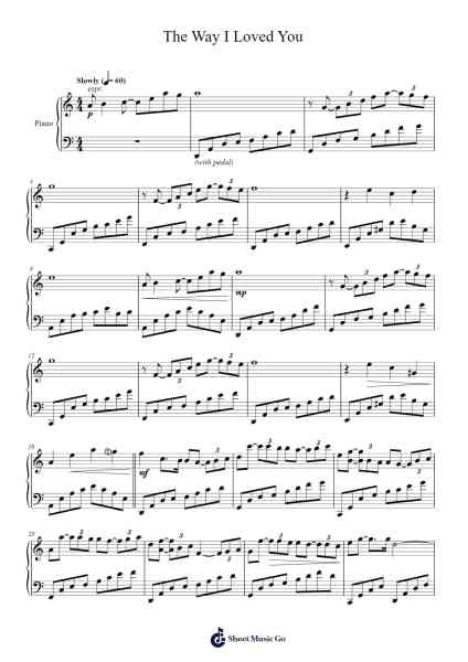 The Way I Loved You Sheet Music by OLIVIER TOUSSAINT-Arr.Hornblack