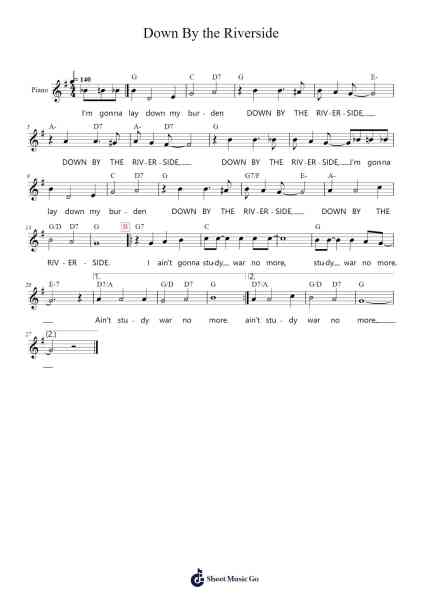 Down By the Riverside Sheet Music by Traditional-Arr.Joanbar Crichniel