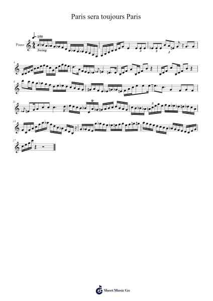 Paris sera toujours Paris Sheet Music by Zaz-Arr.Hodgham Bobbright