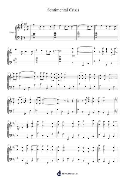 Sentimental Crisis Sheet Music by halca-Arr.Wildholmes