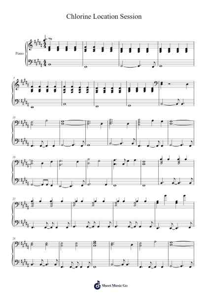 Chlorine Location Session Sheet Music by undefined-Arr.Tesssaul