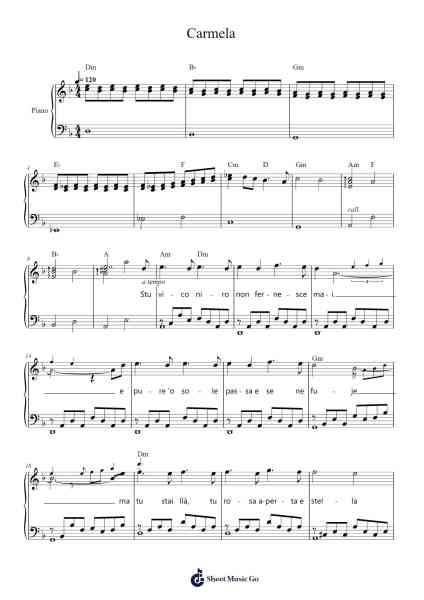 Carmela Sheet Music by Mina-Arr.Gasgreve Ausnal