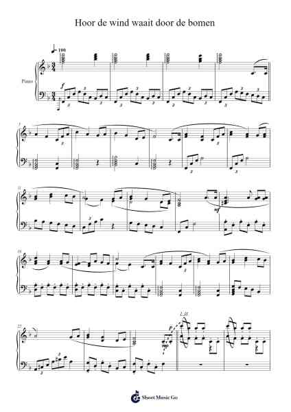 Hoor de wind waait door de bomen Sheet Music by Anonymous-Arr.Toddgail