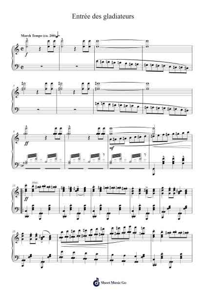 Entrée des gladiateurs, Op.68 Sheet Music by Julius Fučík-Arr.Wildmore Fitchfinn