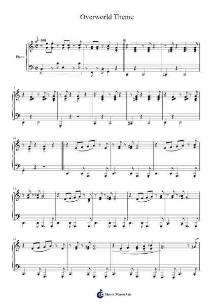 Overworld Theme - New Super Mario Bros. Wii Sheet Music by Koji Kondo-Arr.Fitzjim