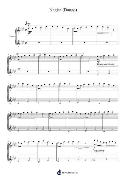 Nagisa (Dango) Sheet Music by undefined-Arr.Tifliz