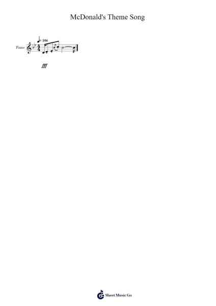 McDonald's Theme Song Sheet Music by Johnny McDonald-Arr.Prupert Cookegram