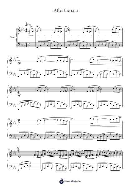 After the rain Sheet Music by Masao Aichi-Arr.Kriso Dolclaire