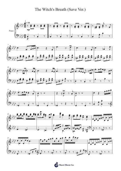 The Witch's Breath (Save Ver.) Sheet Music by Yamato Kasai-Arr.Manpiers