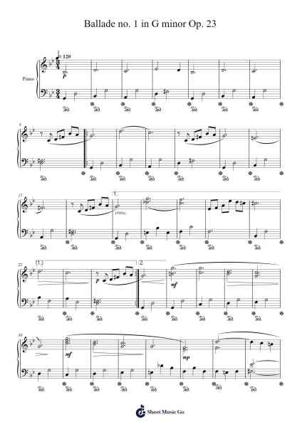 Ballade No. 1 in G Minor, Op. 23 Sheet Music by Frédéric Chopin-Arr.Brobrian Needve