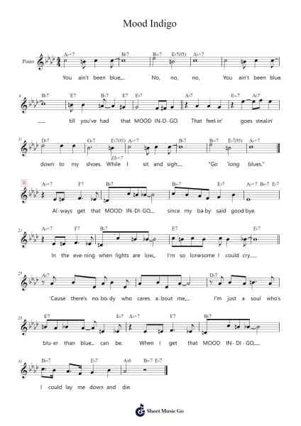 Mood Indigo Sheet Music by Duke Ellington-Arr.Yedle Adelo