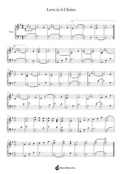 Love is A Choice Ноты для фортепиано от Kris Bowers-Arr.Snowcol