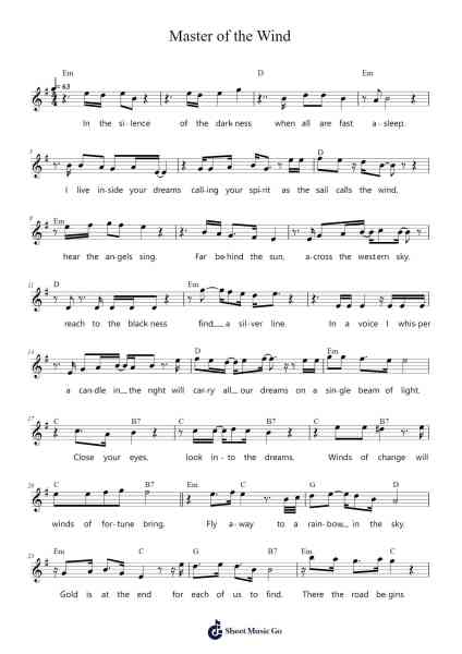 Master of the Wind Sheet Music by Manowar-Arr.Mickbess