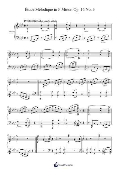 Étude Mélodique in F Minor, Op. 16 No. 3 Sheet Music by Stephen Heller-Arr.Hugill