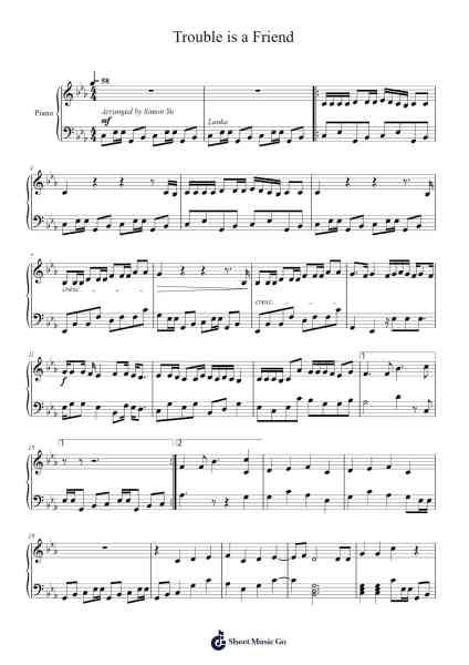 Trouble is a Friend Sheet Music by Lenka-Arr.Chamcarr Cherbard