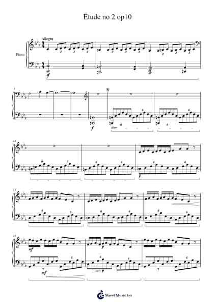Etude No. 2 in A Minor, Op. 10 Sheet Music by Celeab A-Arr.Wavieve Katdy