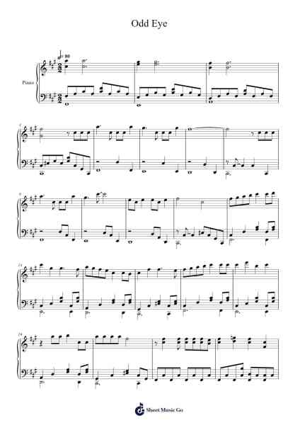 Odd Eye Sheet Music by Dreamcatcher-Arr.Jobnold
