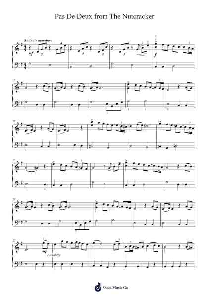 Pas de deux Sheet Music by Pyotr Ilyich Tchaikovsky-Arr.Huxmons
