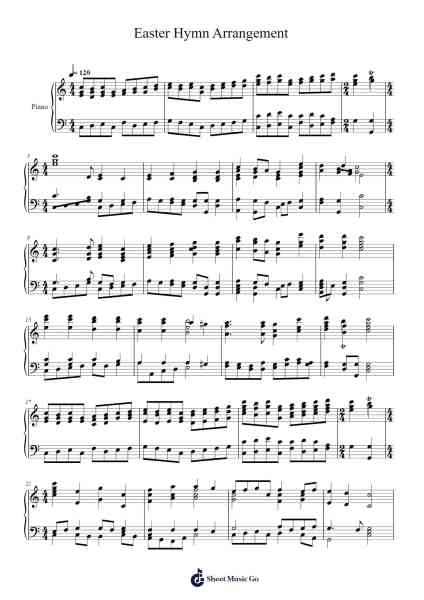 Easter Hymn Arrangement Sheet Music by -Arr.Minmeg Bobfax