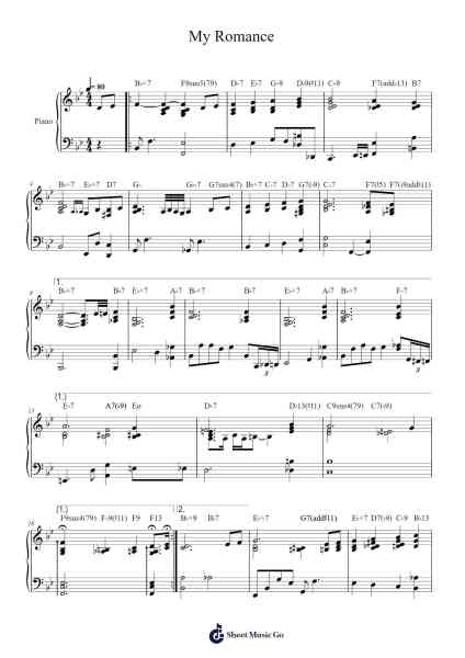 My Romance Sheet Music by Rodgers & Hart-Arr.Marjill