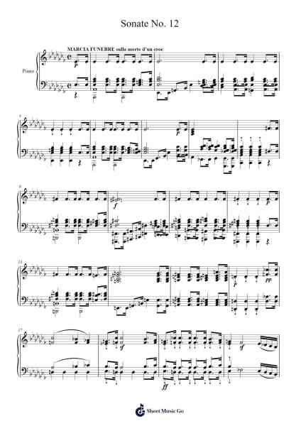 Sonate No. 12 in A-flat Major, Op. 26: III. Marche funèbre Sheet Music by Ludwig van Beethoven-Arr.Curwilde Perwin