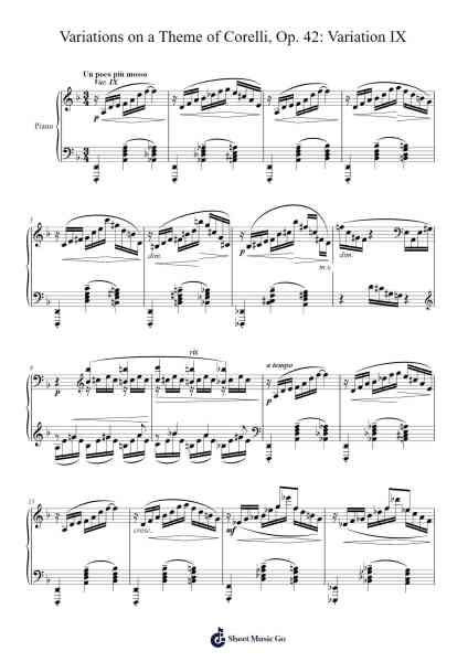 Variations on a Theme of Corelli, Op. 42: Variation IX Sheet Music by Sergei Rachmaninoff-Arr.Jobnold