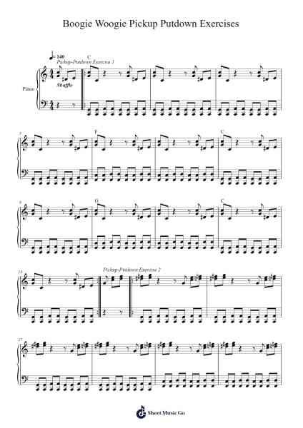 Boogie Woogie Pickup Putdown Exercises Sheet Music by Misc-Arr.Hores