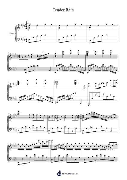 Tender Rain Sheet Music by Maeda Rena-Arr.Freetein