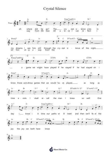 Crystal Silence Sheet Music by Chick Corea-Arr.Lornas Buckdick
