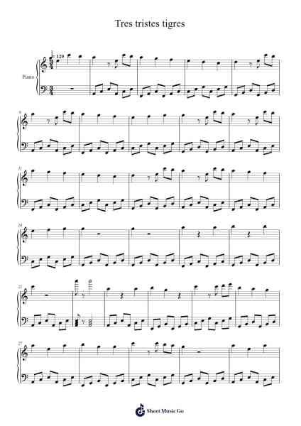 Tres tristes tigres Sheet Music by Mägo de Oz-Arr.Dobclaude