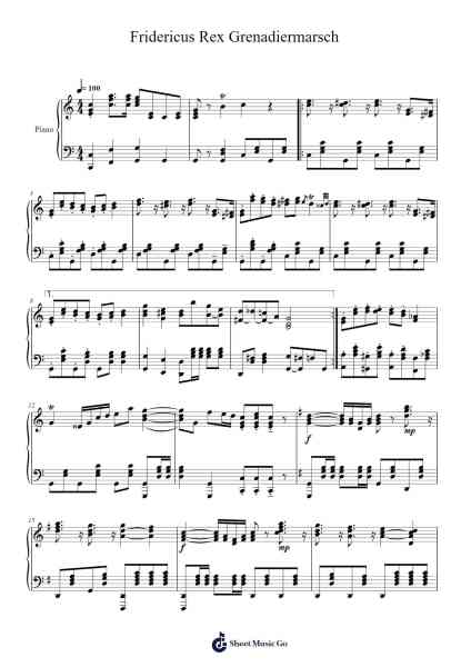 Fridericus Rex Grenadiermarsch, Armeemarsch II, 136 乐谱由 Ferdinand Radeck - 编曲 Shircent