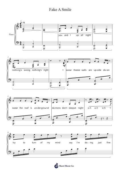 Fake A Smile Sheet Music by Alan Walker-Arr.Louiste