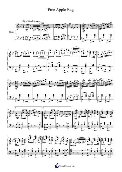 Pine Apple Rag Sheet Music by Scott Joplin-Arr.Lynzoe Haybob