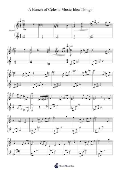A Bunch of Celesta Music Idea Things Sheet Music by -Arr.Wheenan