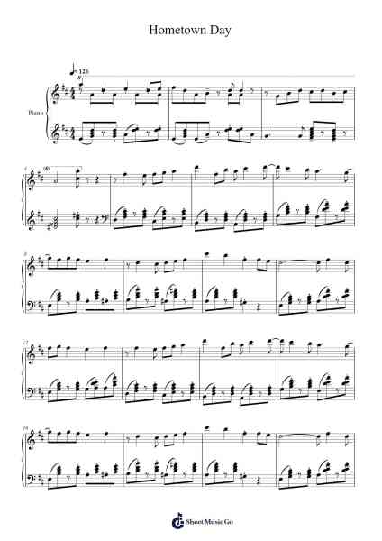 Hometown Day Sheet Music by Toby Fox-Arr.Kingsgust