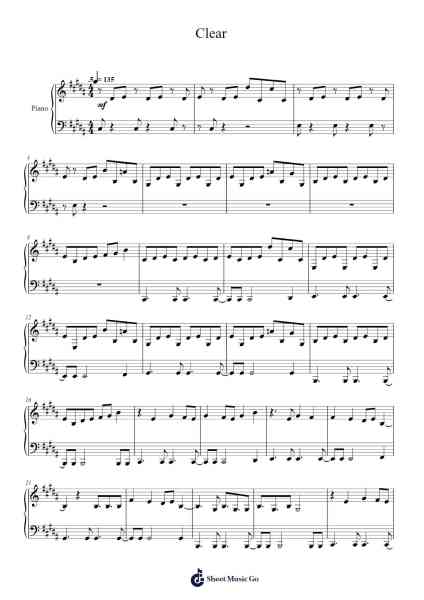 Clear Sheet Music by Joedolf Chapfax-Arr.Hartkeats
