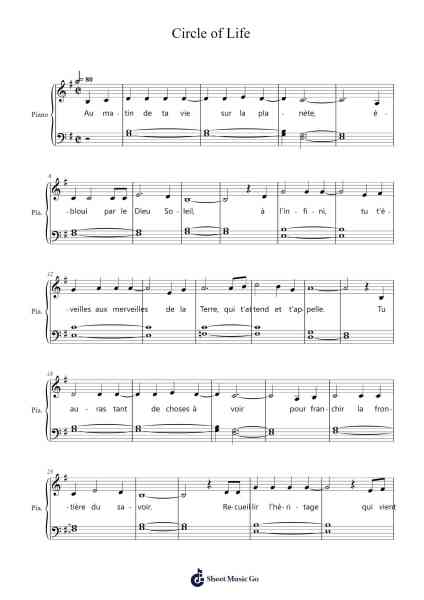Circle of Life Sheet Music by Elton John-Arr.Shawstuart Bergwar