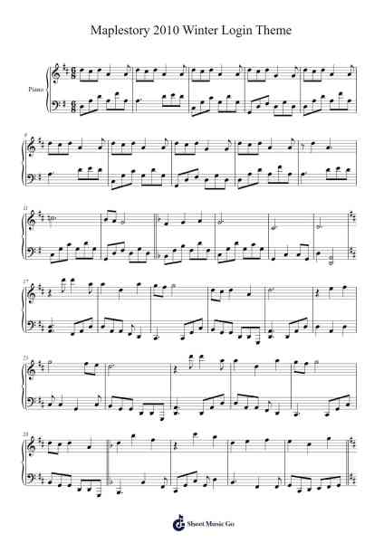 Maplestory 2010 Winter Login Theme Sheet Music by undefined-Arr.Blandel