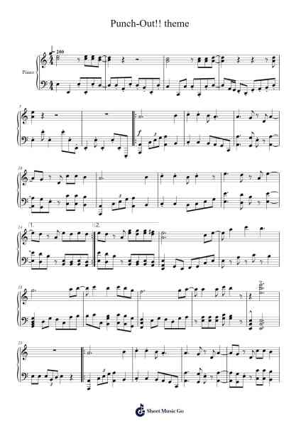 Punch-Out!! theme Sheet Music by Misc Computer Games-Arr.Stonelian Chantham