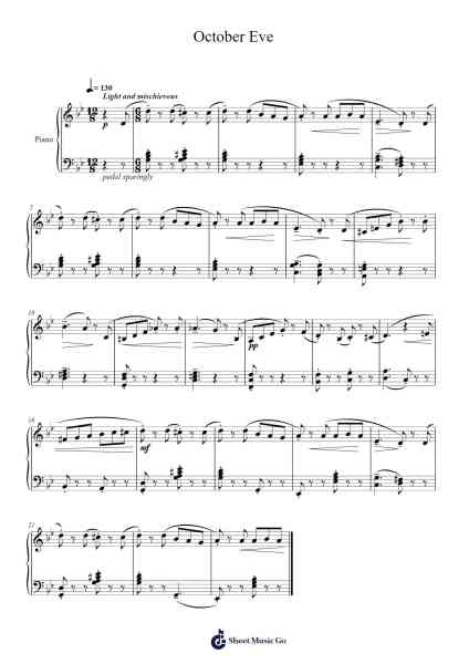 October Eve - Happy Halloween! Sheet Music by Bethany Wakim-Arr.Huttbins