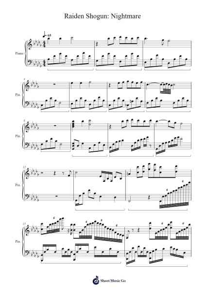 Raiden Shogun: Nightmare Sheet Music by HOYO-MiX-Arr.Cropenn Brighted