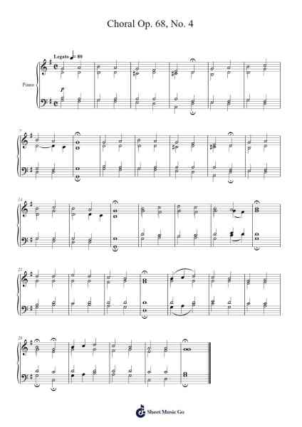 Album für die Jugend, Op. 68: No. 4, Ein Choral Sheet Music by Robert Schumann-Arr.Branbart