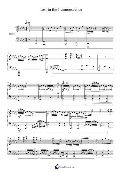 Lost in the Luminescence Sheet Music by Zane Lai-Arr.Marjill