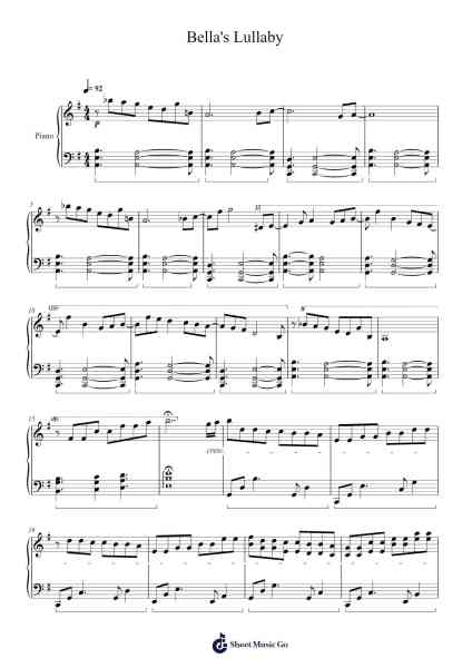 Bella's Lullaby Sheet Music by Carter Burwell-Arr.Otnold